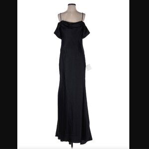 Lulu's black off shoulder floor length gown